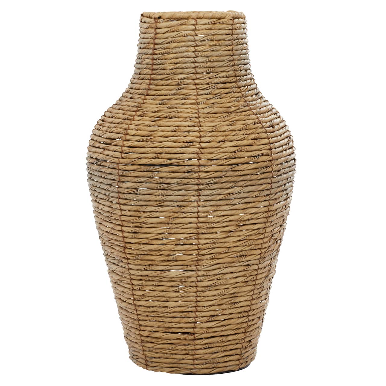 Brown Faux Seagrass Handmade Tall Woven Floor Vase 10" x 10" x 18"